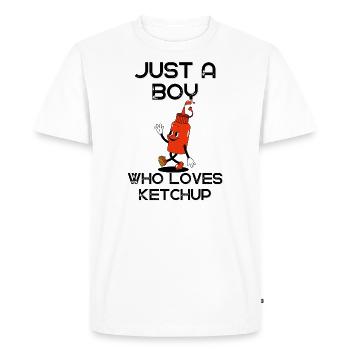 Just a boy who loves Ketchup - Men's Premium Organic T-Shirt - white - Front - Nico (187cm)