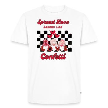 Valentinstag - Verteilen Sie Liebe wie Konfetti - Männer Premium Bio T-Shirt - Weiß - Vorne - Nico (187cm)