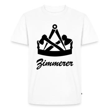 Manteau charpentier menuisier charpentier des bras - T-shirt Premium bio Homme - blanc - Devant - Nico (187cm)