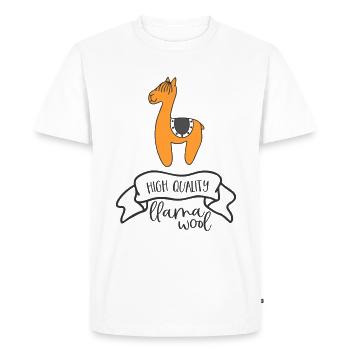 LAMA LLAMAS WOOL ALPACA ANIMALS CUTE CUTE MOTIFS - Men's Premium Organic T-Shirt - white - Front - Nico (187cm)