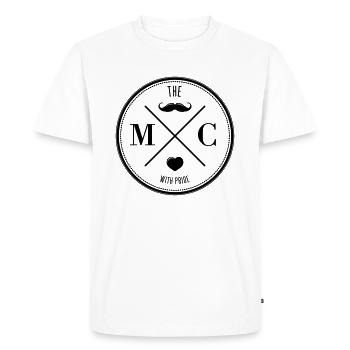 The Moustache Club with pride - Männer Premium Bio T-Shirt - Weiß - Vorne - Nico (187cm)