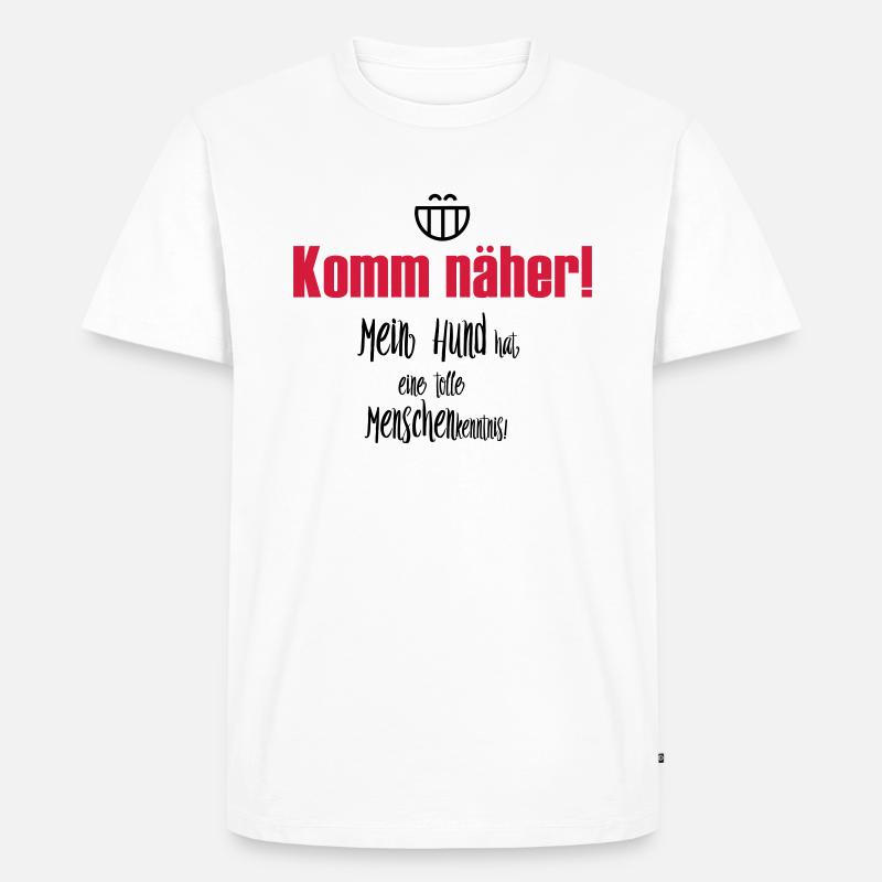 Komm näher! - Männer Premium Bio T-Shirt - Weiß