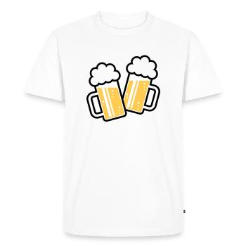 Après-Ski (Apres Ski Bière / Sport D'Hiver / 3C) - T-shirt Premium bio Homme - blanc - Devant - Nico (187cm)