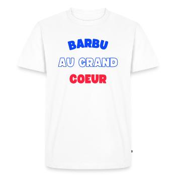 BARBU AU GRAND COEUR - T-shirt Premium bio Homme - blanc - Devant - Nico (187cm)