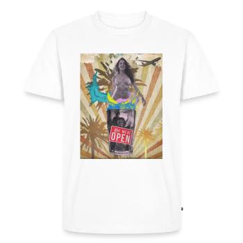 Collage de vibrations d’été - T-shirt Premium bio Homme - blanc - Devant - Nico (187cm)