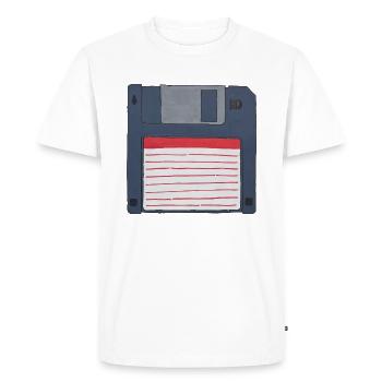Floppy Disk Retro Vintage Old school 80s 90s - Men's Premium Organic T-Shirt - white - Front - Nico (187cm)