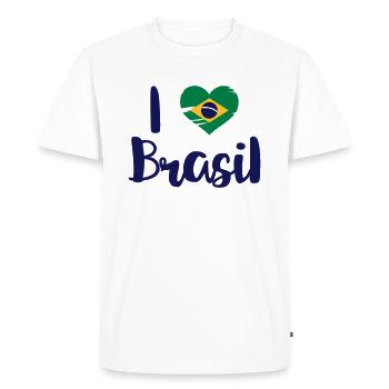 I love Brasil - T-shirt Premium bio Homme - blanc - Devant - Nico (187cm)