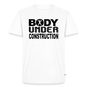 Body Under Construction Funny Gym - Men's Premium Organic T-Shirt - white - Front - Nico (187cm)