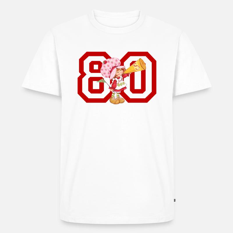 Emily Erdbeer Mit 80-Design - Männer Premium Bio T-Shirt - Weiß