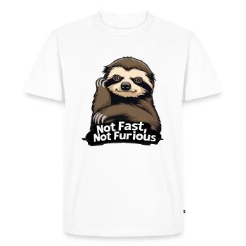 Paresseux Pas Rapide Pas Furieux - T-shirt Premium bio Homme - blanc - Devant - Nico (187cm)