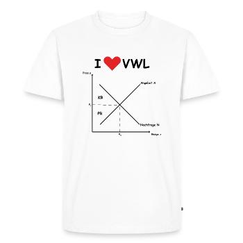 i heart vwl black - Men's Premium Organic T-Shirt - white - Front - Nico (187cm)