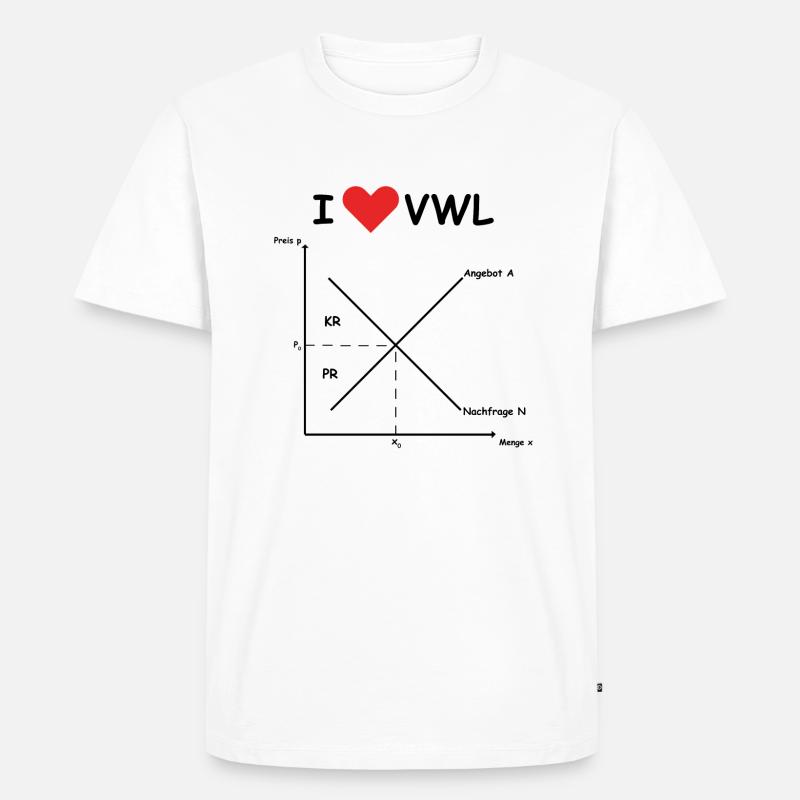 i herz vwl schwarz - Männer Premium Bio T-Shirt - Weiß