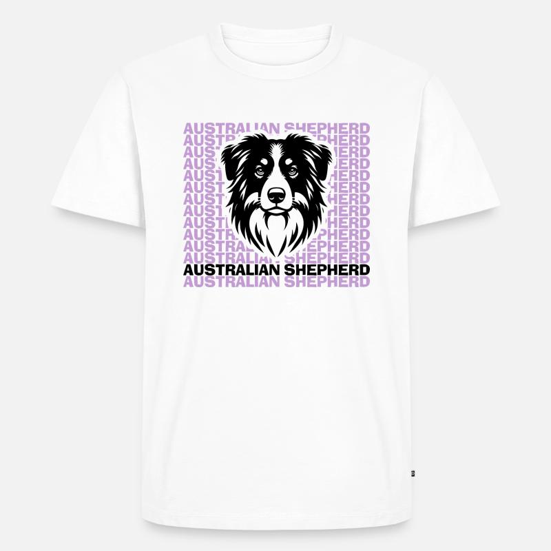 Australian Shepherd ❤ - Männer Premium Bio T-Shirt - Weiß