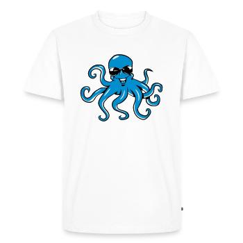 Squid oktopus funny comic sunglasses - Men's Premium Organic T-Shirt - white - Front - Nico (187cm)