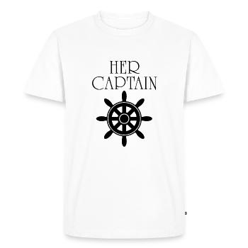 Her Captain His Anchor | Couple Matching Honeymoon - Men's Premium Organic T-Shirt - white - Front - Nico (187cm)