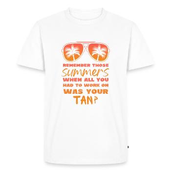Remember Those Summers - Men's Premium Organic T-Shirt - white - Front - Nico (187cm)