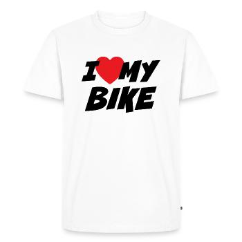 I Love my Bike - Men's Premium Organic T-Shirt - white - Front - Nico (187cm)