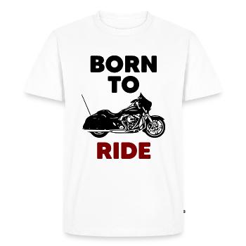 Rocker Oldschool Chopper Bobber Biker Gift - Men's Premium Organic T-Shirt - white - Front - Nico (187cm)
