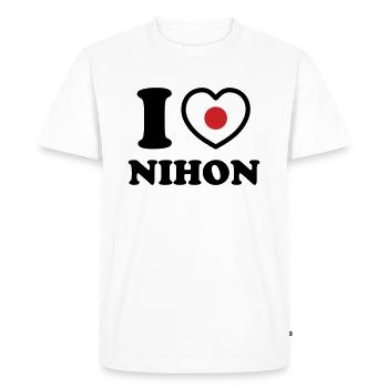 I HEART [LOVE] NIHON - Men's Premium Organic T-Shirt - white - Front - Nico (187cm)