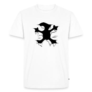 Tapir silhouette déchiré tissu de selle tapir - T-shirt Premium bio Homme - blanc - Devant - Nico (187cm)