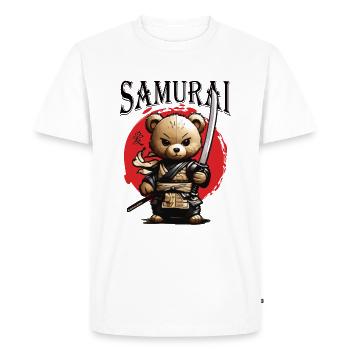 Samurai Teddy - Männer Premium Bio T-Shirt - Weiß - Vorne - Nico (187cm)