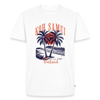 Plage de Koh Samui Thailand - T-shirt Premium bio Homme - blanc - Devant - Nico (187cm)