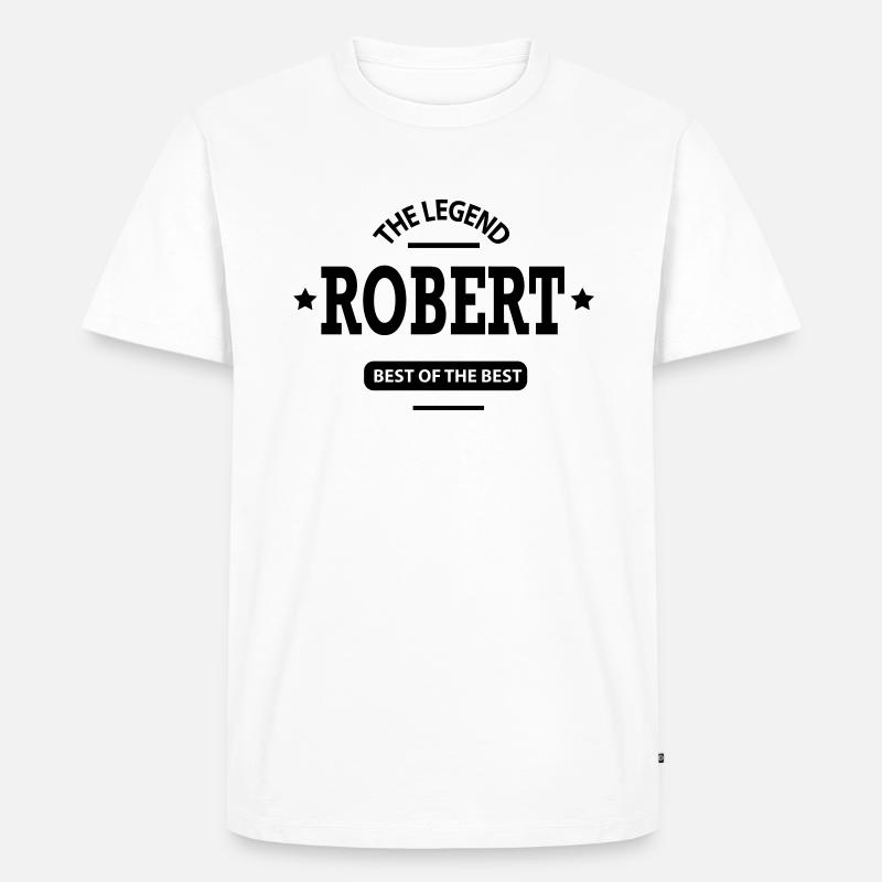 robert - Männer Premium Bio T-Shirt - Weiß