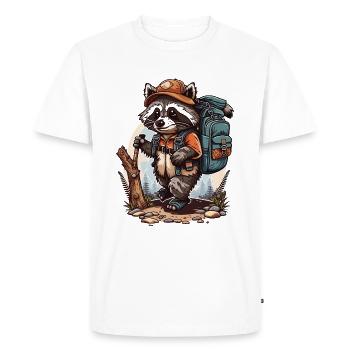 Les aventures de randonnée des ratons laveurs - T-shirt Premium bio Homme - blanc - Devant - Nico (187cm)
