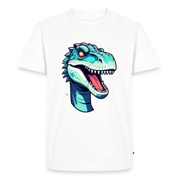 Dessin de dinosaure Tyrannosaurus Rex - T-shirt Premium bio Homme - blanc - Devant - Nico (187cm)
