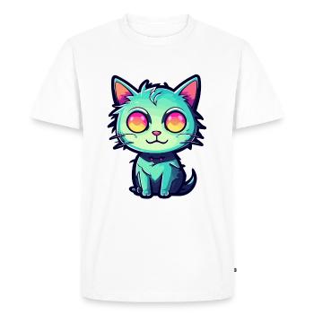 Illustration de chat mignon - T-shirt Premium bio Homme - blanc - Devant - Nico (187cm)
