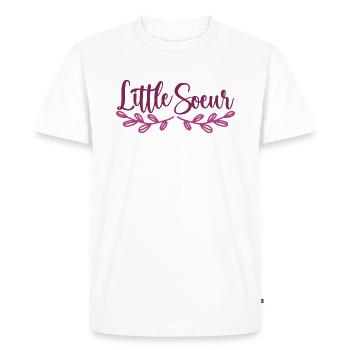 Petite Sœur - Little Sister - T-shirt Premium bio Homme - blanc - Devant - Nico (187cm)