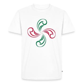 Lauburu croix Basque - T-shirt Premium bio Homme - blanc - Devant - Nico (187cm)