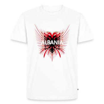 ALBANIA - T-shirt Premium bio Homme - blanc - Devant - Nico (187cm)