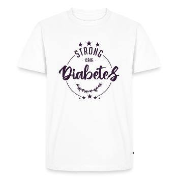 Strong with Diabetes - T-shirt Premium bio Homme - blanc - Devant - Nico (187cm)