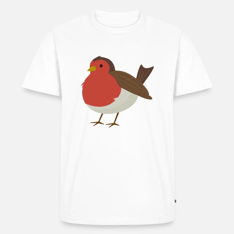 Rotkehlchen - Männer Premium Bio T-Shirt - Weiß
