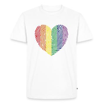 Empreinte digitale du cœur de fierté - T-shirt Premium bio Homme - blanc - Devant - Nico (187cm)