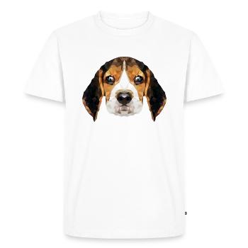 Polygon Dog | Dog head | Dog Head Beagle - Men's Premium Organic T-Shirt - white - Front - Nico (187cm)