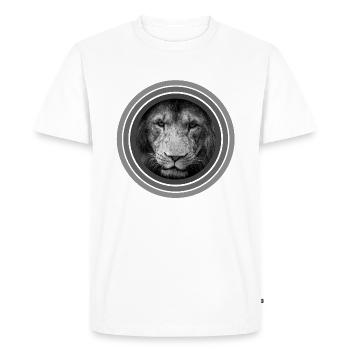 Cercles de lion noir blanc niveaux de gris - T-shirt Premium bio Homme - blanc - Devant - Nico (187cm)