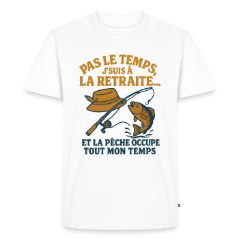 Retraite pêche cadeau départ à la retraite - T-shirt Premium bio Homme - blanc - Devant - Nico (187cm)