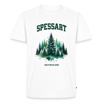 Spessart Allemagne Chemise Forêt Nature Randonnée - T-shirt Premium bio Homme - blanc - Devant - Nico (187cm)