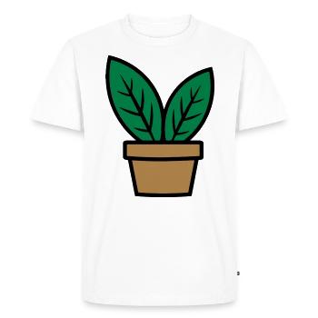 Plante feuilles plant plan plan - T-shirt Premium bio Homme - blanc - Devant - Nico (187cm)