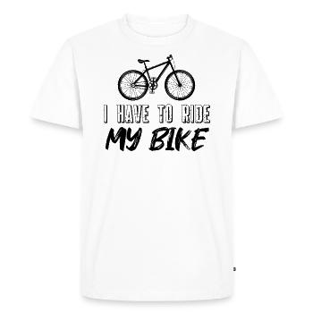I Can't I Have Plans With My Bike Motorcycle Rider - Men's Premium Organic T-Shirt - white - Front - Nico (187cm)