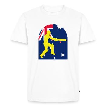 Batteur de cricket d’Australie Drapeau de l’Australie - T-shirt Premium bio Homme - blanc - Devant - Nico (187cm)