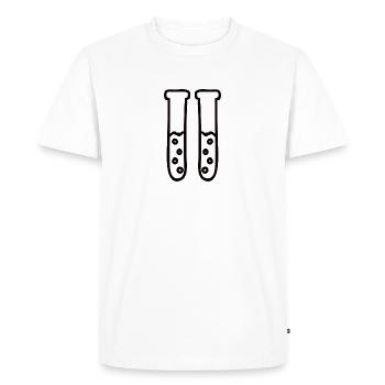 2 tubes à essai noirs - T-shirt Premium bio Homme - blanc - Devant - Nico (187cm)