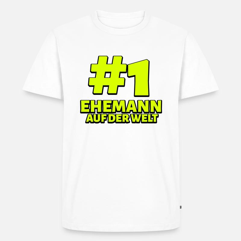 Bester Ehemann Spruch Geschenk - Männer Premium Bio T-Shirt - Weiß