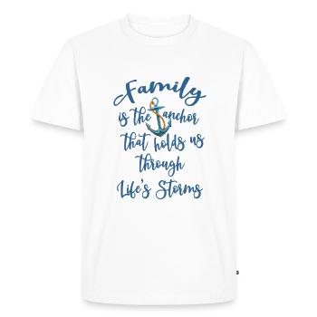 La famille est l’ancre qui nous tient à travers la vie - T-shirt Premium bio Homme - blanc - Devant - Nico (187cm)