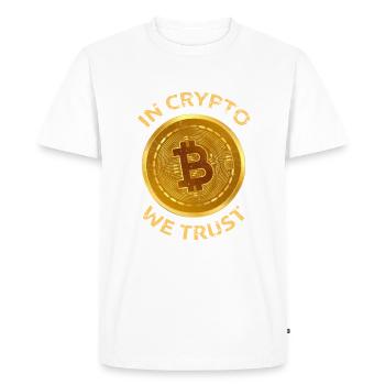 Dans Crypto, nous faisons confiance à la conception de grandes pièces Bitcoin Tradi - T-shirt Premium bio Homme - blanc - Devant - Nico (187cm)