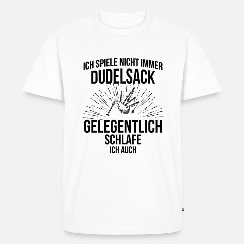 Dudelsack Dudelsackspieler Sackpfeife - Männer Premium Bio T-Shirt - Weiß