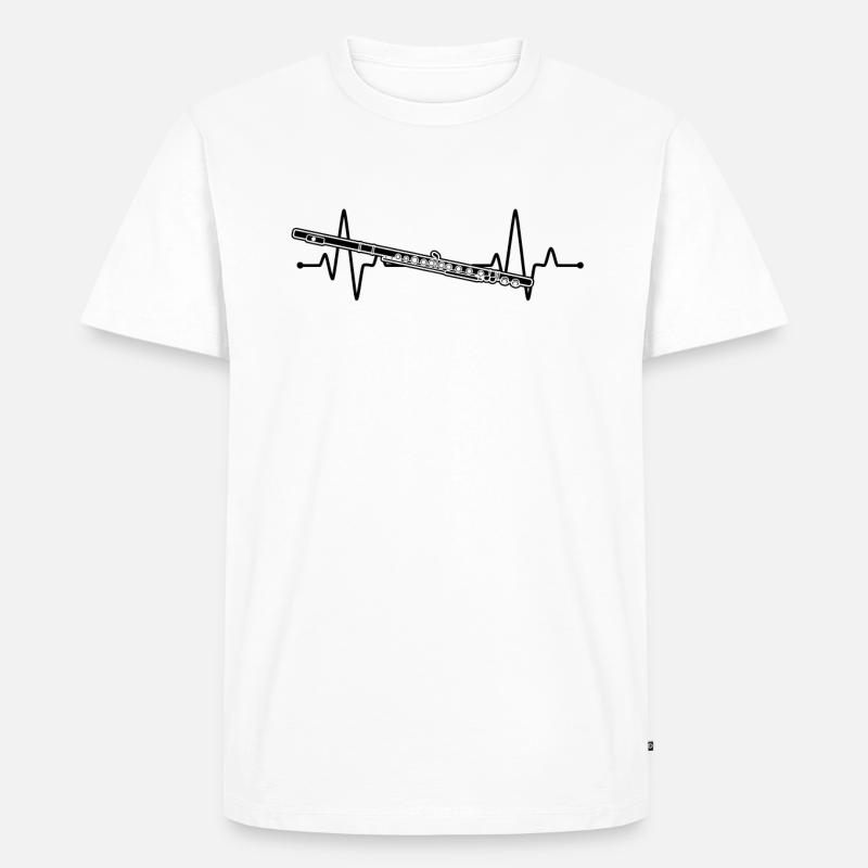 Querflöte Querflötenspieler Querflötist - Männer Premium Bio T-Shirt - Weiß