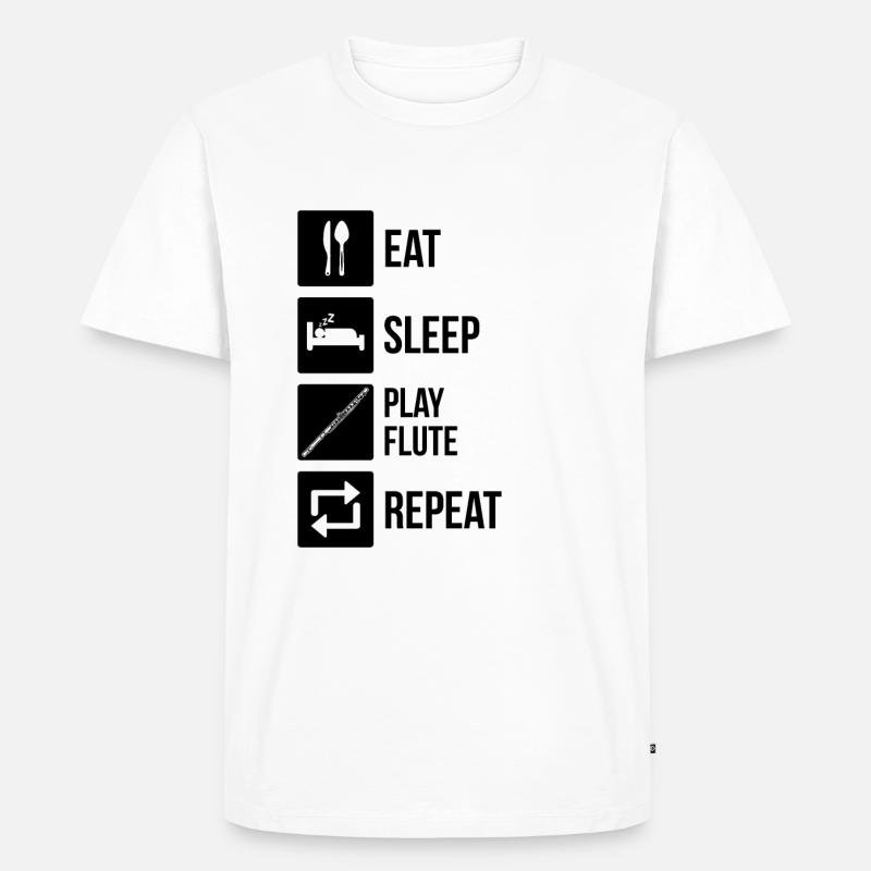 Querflöte Querflötenspieler Querflötist - Männer Premium Bio T-Shirt - Weiß